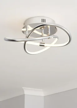 BHS Eero Knotted Shape LED Flush Ceiling Light Chrome (15cm x 36cm)