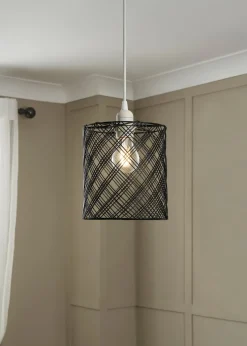 BHS Endon Wire Cylinder Easyfit Black (28cm x 18cm)