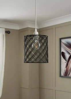 BHS Endon Wire Cylinder Easyfit Black (28cm x 18cm)