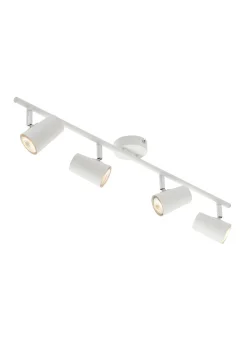 BHS Harv Adjustable 4 Spotlight Ceiling Bar White (13cm x 78cm)