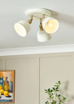 BHS Lighting Damani Ivory & Brass Ceiling 3 Light (21cm x 36cm)