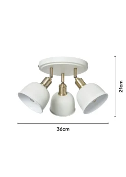 BHS Lighting Damani Ivory & Brass Ceiling 3 Light (21cm x 36cm)