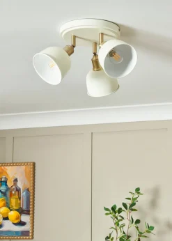 BHS Lighting Damani Ivory & Brass Ceiling 3 Light (21cm x 36cm)
