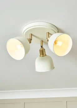 BHS Lighting Damani Ivory & Brass Ceiling 3 Light (21cm x 36cm)
