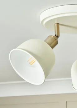 BHS Lighting Damani Ivory & Brass Ceiling 3 Light (21cm x 36cm)