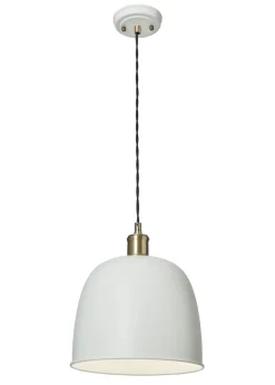 BHS Lighting Damani Ivory & Brass Ceiling 1 Light (40-130cm x 26cm)