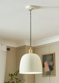 BHS Lighting Damani Ivory & Brass Ceiling 1 Light (40-130cm x 26cm)