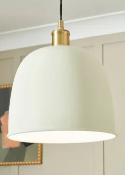 BHS Lighting Damani Ivory & Brass Ceiling 1 Light (40-130cm x 26cm)