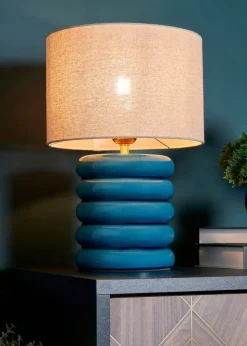 BHS Lighting Firenze Blue Table Lamp (44cm x 28cm)