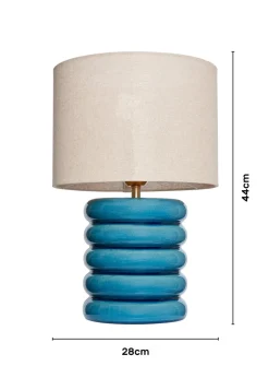 BHS Lighting Firenze Blue Table Lamp (44cm x 28cm)