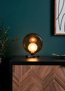 BHS Lighting Flourina Black Chrome Touch Table Lamp (22cm x 17cm)