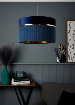 BHS Lighting Juel Velvet Easyfit Blue Shade (20cm x 30cm)