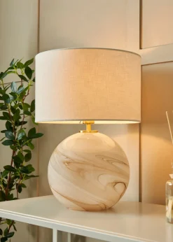 BHS Lighting Muna Marble Glass Table Lamp (42cm x 30cm)