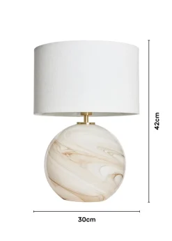 BHS Lighting Muna Marble Glass Table Lamp (42cm x 30cm)