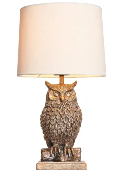BHS Lighting Ollie Owl Bronze Table Lamp (46cm x 27cm)