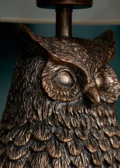 BHS Lighting Ollie Owl Bronze Table Lamp (46cm x 27cm)
