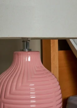 BHS Lighting Polly Pink Ceramic Table Lamp (39cm x 26cm)