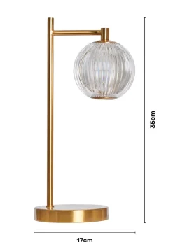 BHS Lighting Raeden LED Brass Acrylic Ball Table Lamp (35cm x 13cm)