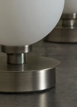 BHS Lighting Tobey Touch Table Lamp PAIR Pewter (18cm x 12cm)