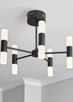 BHS Lois 10 Light Semi Flush LED Black (35cm x 43cm)