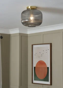 BHS Lyna Flush Ceiling 1 Light Brass (24cm x 24cm)