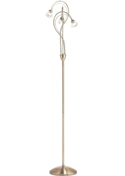 BHS Marianne Floor Lamp 3 Light Antique Brass (163cm x 35cm)