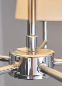 BHS Mira Semi Flush Ceiling 5 Light Chrome & Natural (40cm x 47cm)