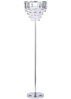 BHS Paladina Floor Lamp 3 Light Chrome (157cm x 47cm)