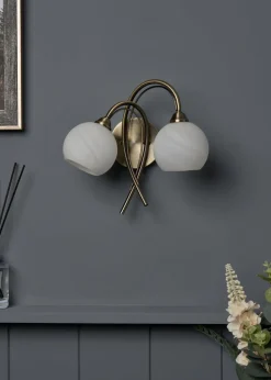 BHS Soni 2 Bulb Wall Light (23cm x 25cm x 20cm)