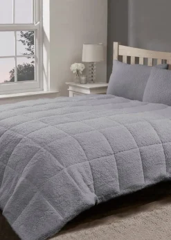 BHS Teddy Fleece 13.5 Tog Duvet Grey