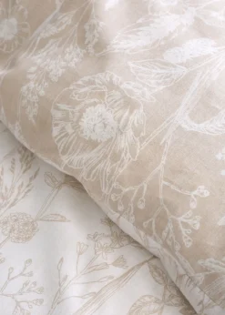 Bianca Fine Linens Brushed Cotton Floral Toile Reversible Duvet Cover Set