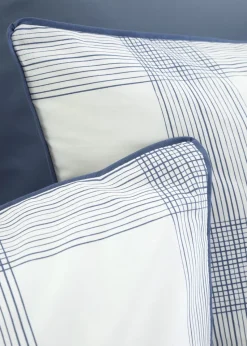 Bianca Fine Linens Marlow Check 200 Thread Count Cotton Percale Reversible Duvet Cover Set
