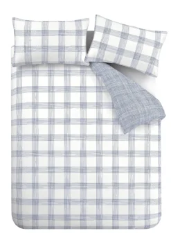 Bianca Fine Linens Marlow Check 200 Thread Count Cotton Percale Reversible Duvet Cover Set