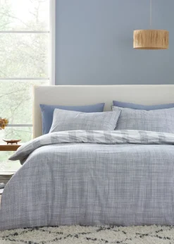 Bianca Fine Linens Marlow Check 200 Thread Count Cotton Percale Reversible Duvet Cover Set