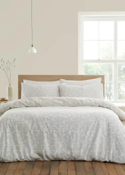 Bianca Fine Linens Shadow Leaves 200 Thread Count Cotton Reversible Duvet Cover Set
