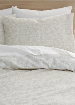 Bianca Fine Linens Shadow Leaves 200 Thread Count Cotton Reversible Duvet Cover Set