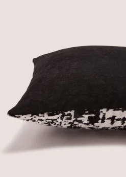Black & White Mottled Stripe Cushion