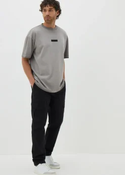 Black Basic Cargo Trousers