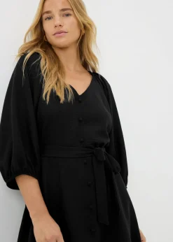 Black Belted Mini Tea Dress