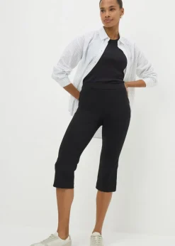 Black Bengaline Cropped Trousers