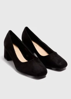 Black Block Court Heels