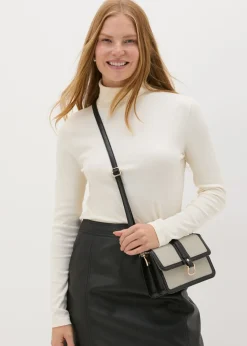 Black Canvas Crossbody Bag