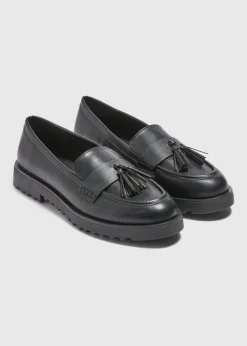 Black Chunky Tassel Loafers