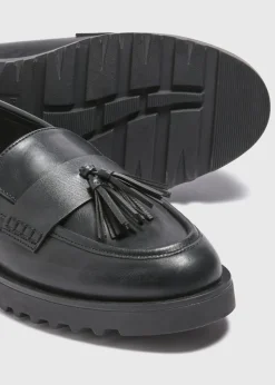 Black Chunky Tassel Loafers