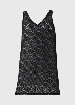 Black Crochet Short Beach Dress