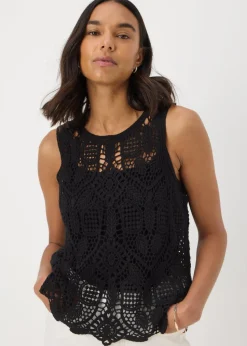 Black Crochet Vest