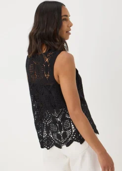Black Crochet Vest