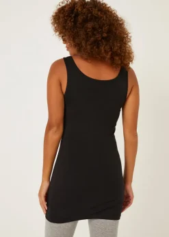 Black Essential Longline Vest Top