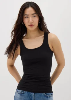 Black Essential Vest Top