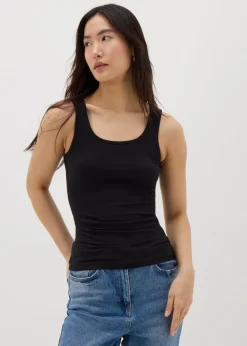 Black Essential Vest Top